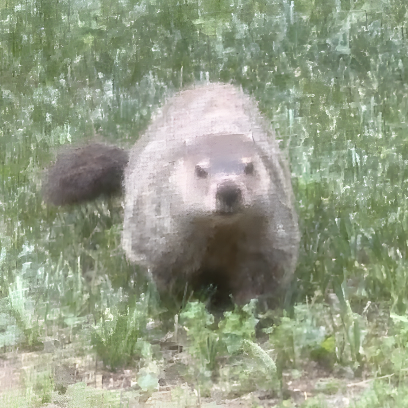 Goober the Groundhog eating grass